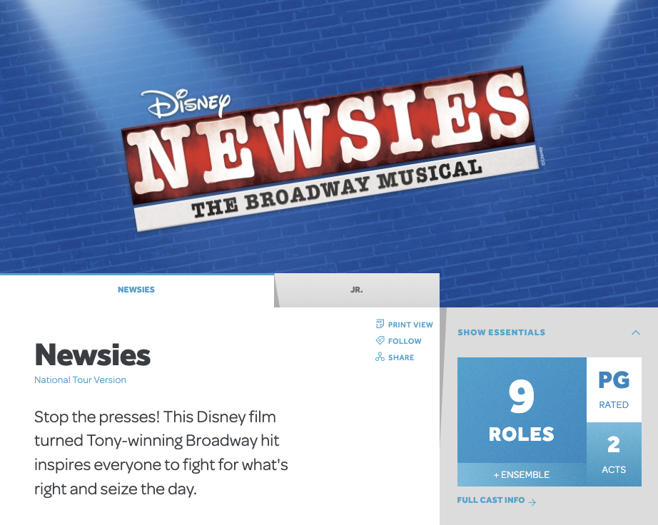 Newsies the Musical
