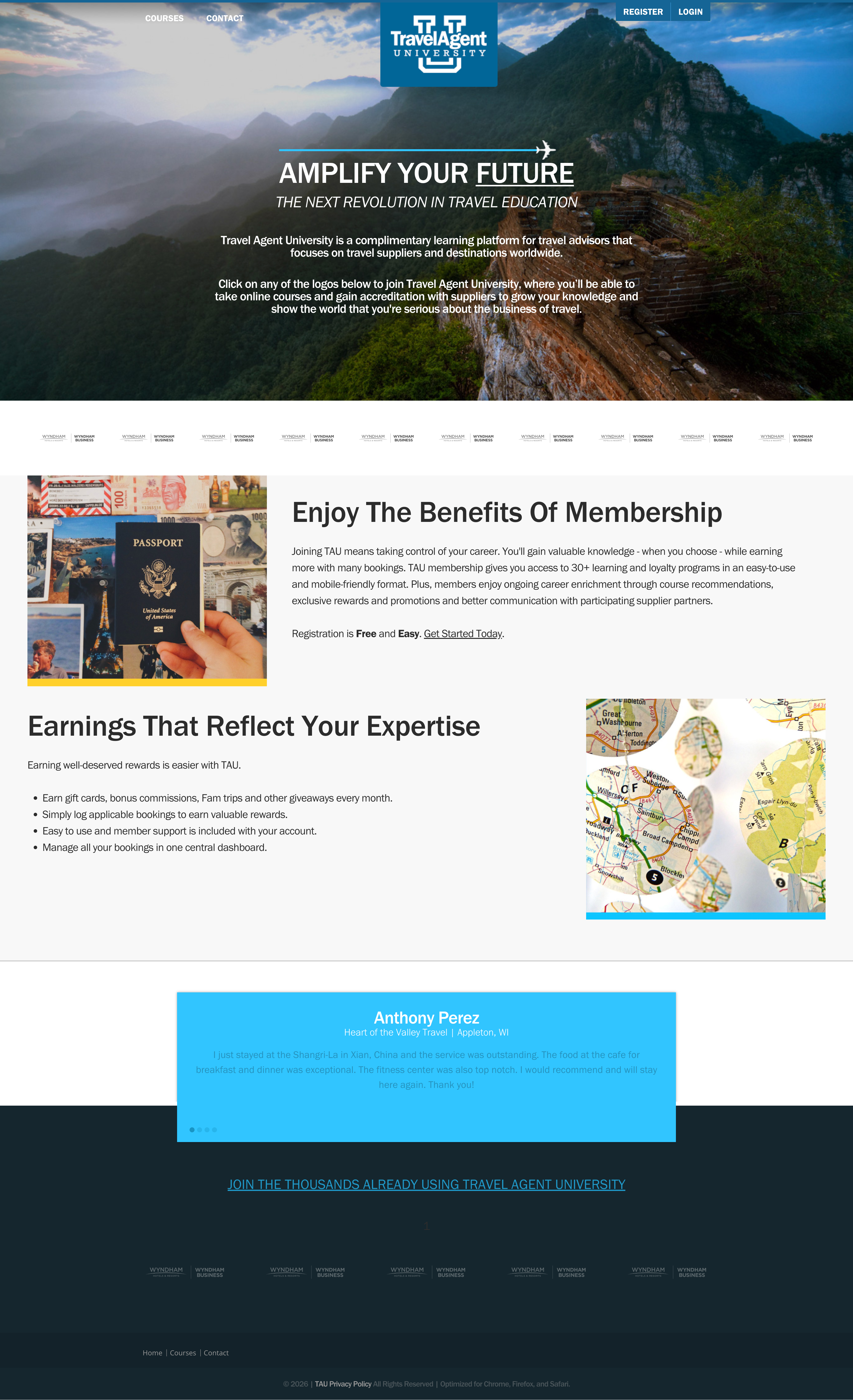 Travel Agent University homepage